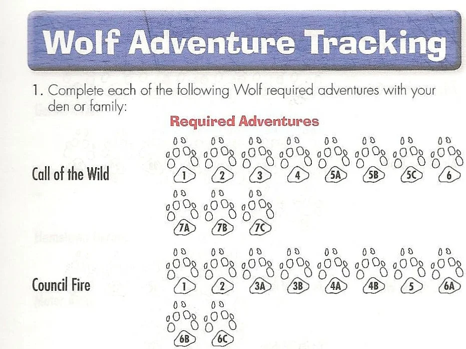 cub scout wolf adventure tracker
