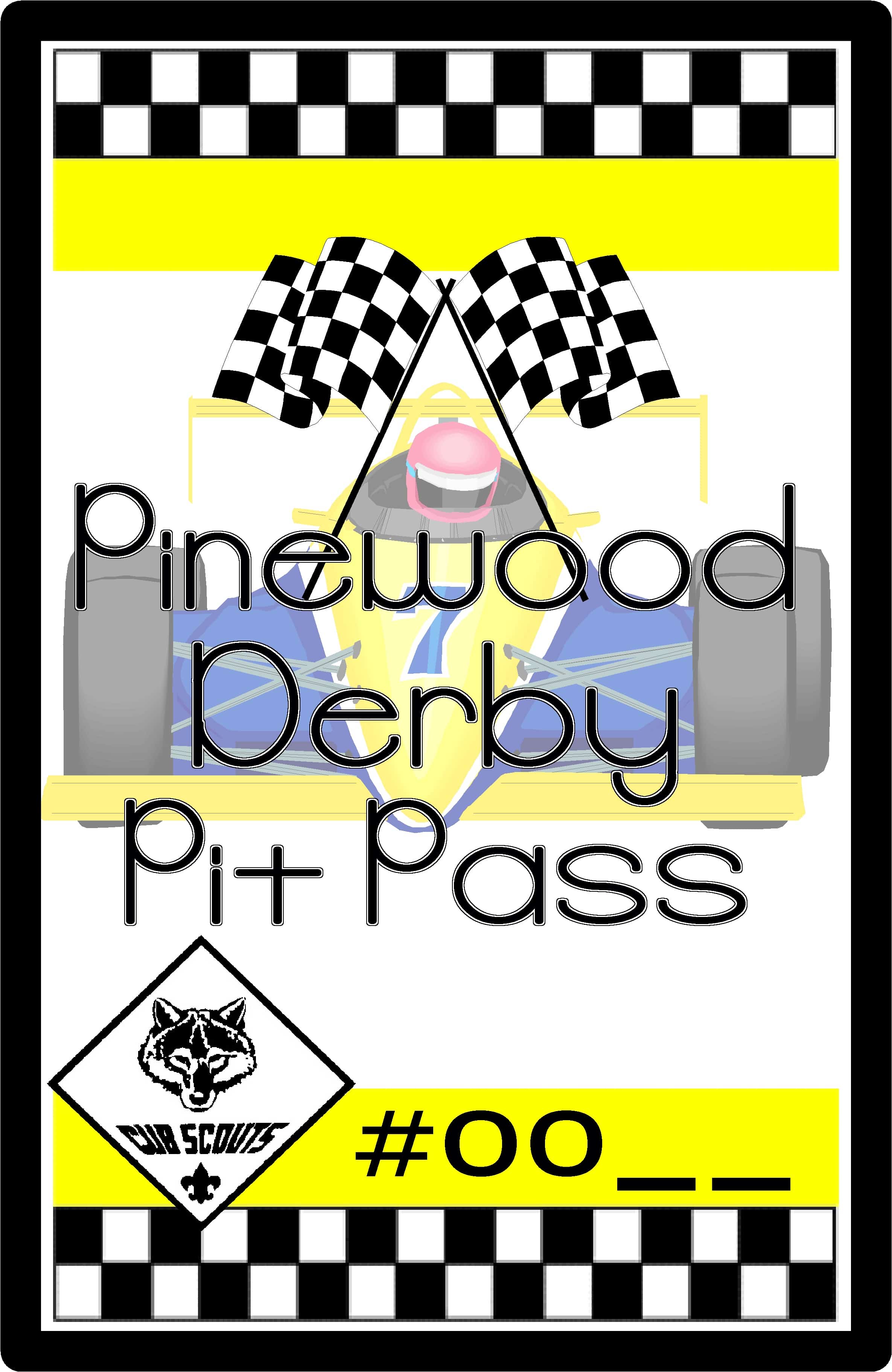 cub scout pinewood derby pit pass