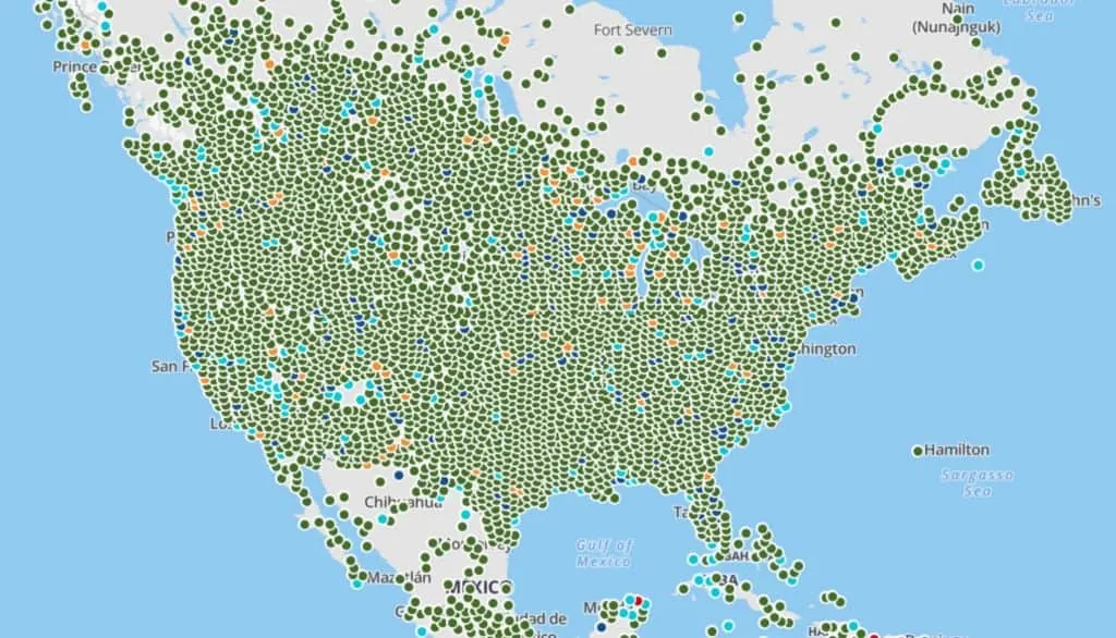 geocaches across the country