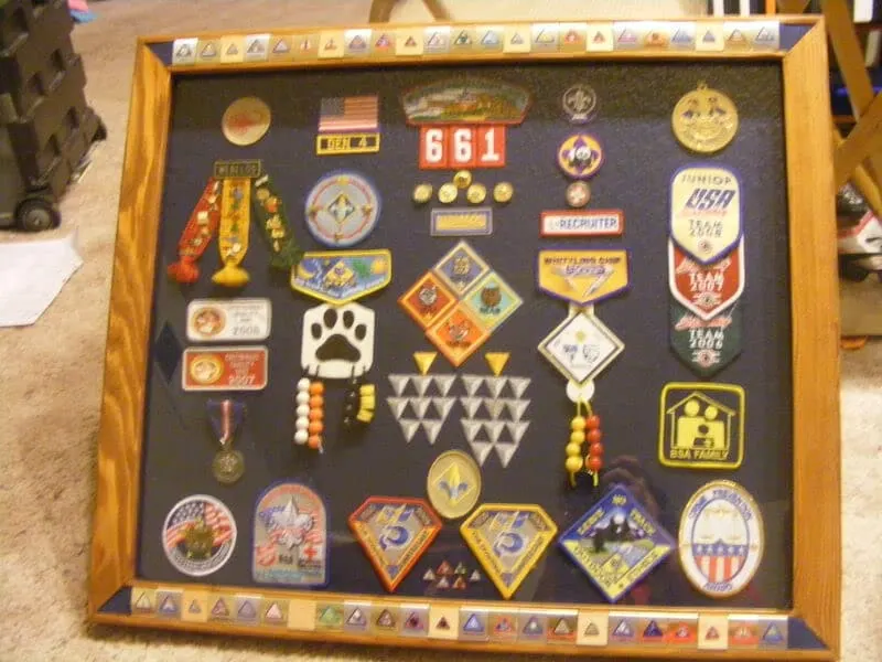 Cub Scout patch shadow box