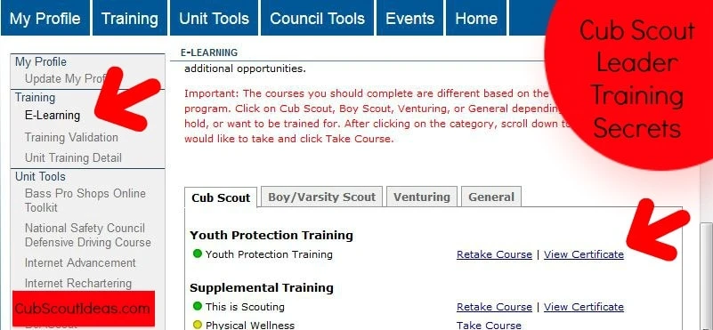 Cub Scout Leader training tip
