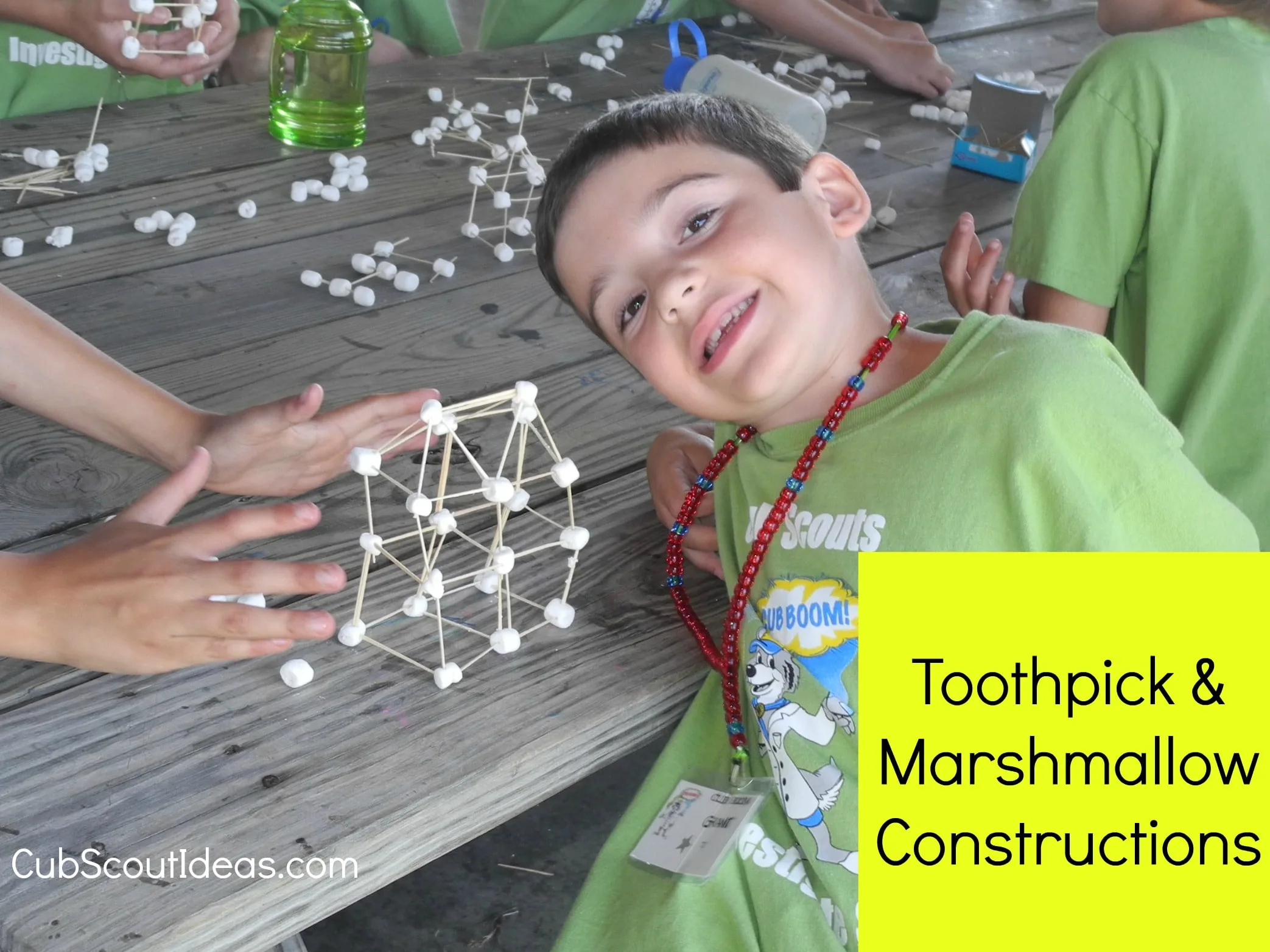 marshmallow and toothpick constructions