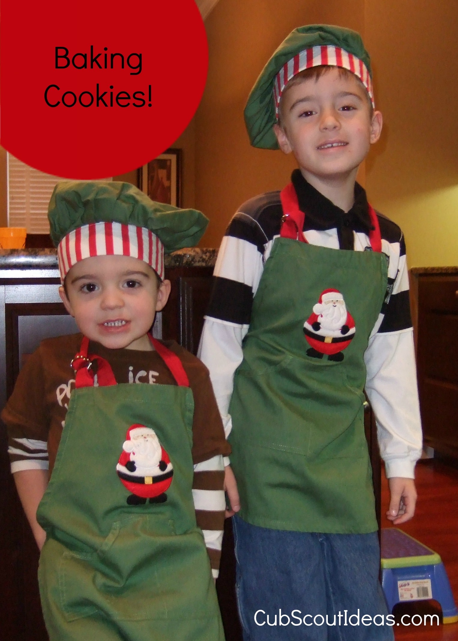 cub scout baking cookies