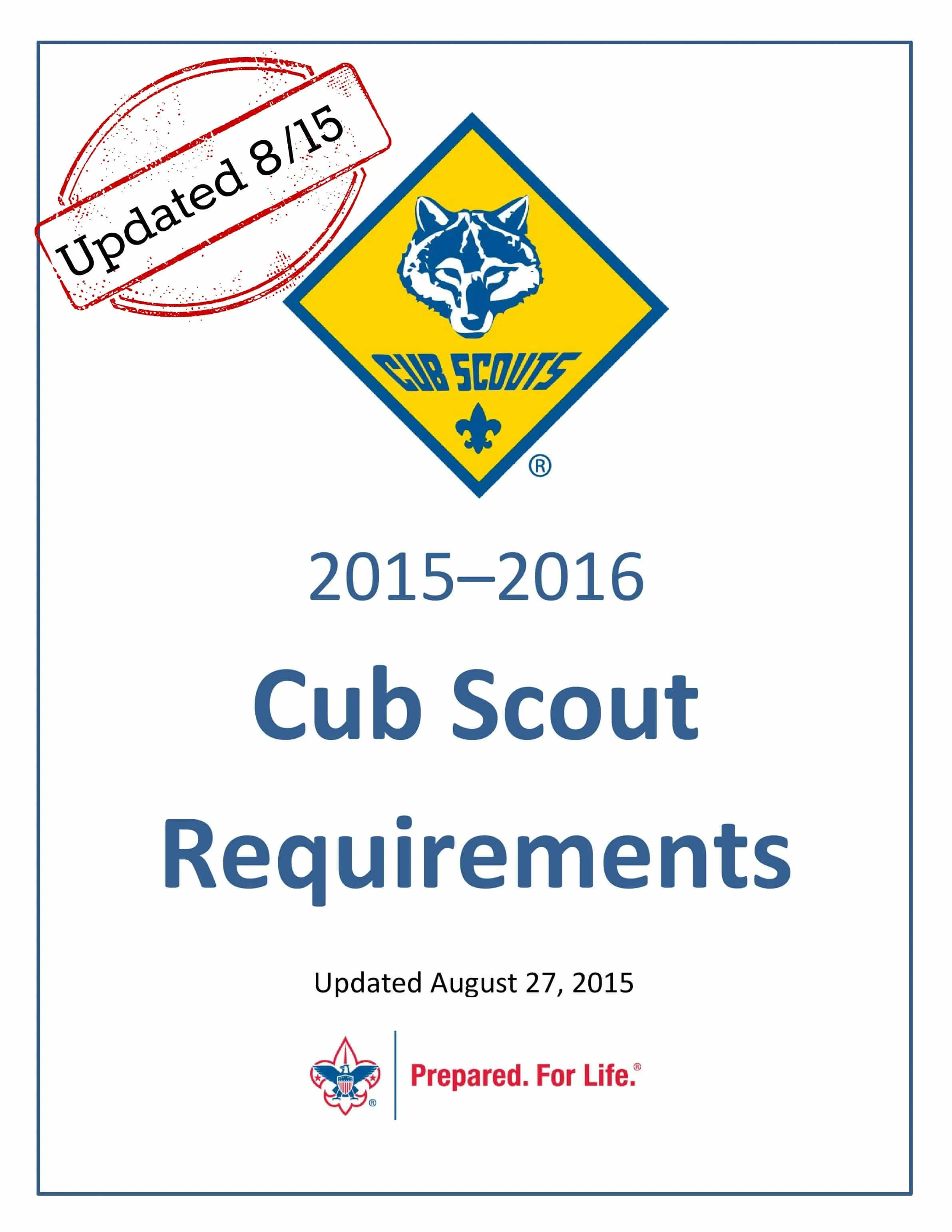 updated cub scout requirements banner