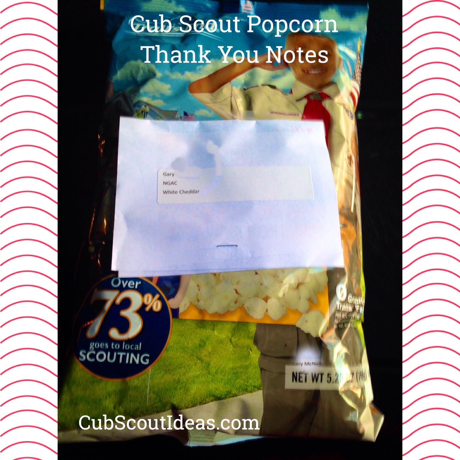 Cub Scout popcorn thank you notes