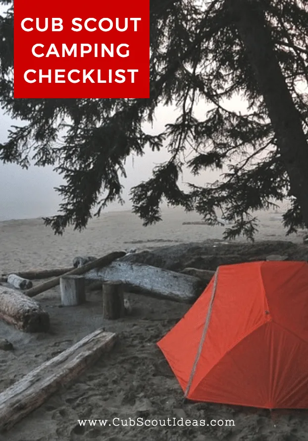 cub scout camping checklist