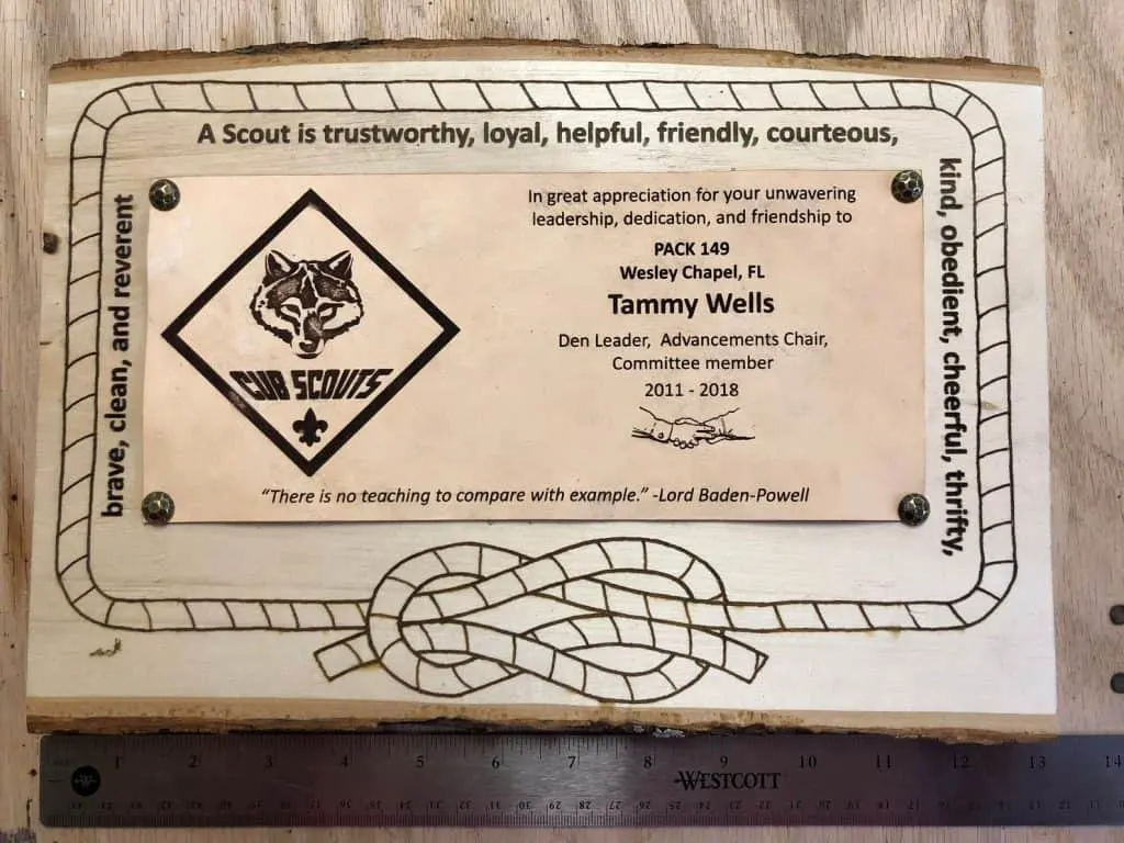 another cub scout leader plaque