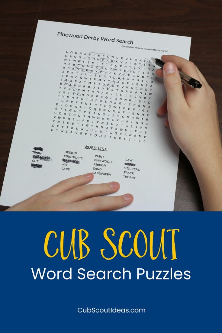 Cub Scout word search puzzles p