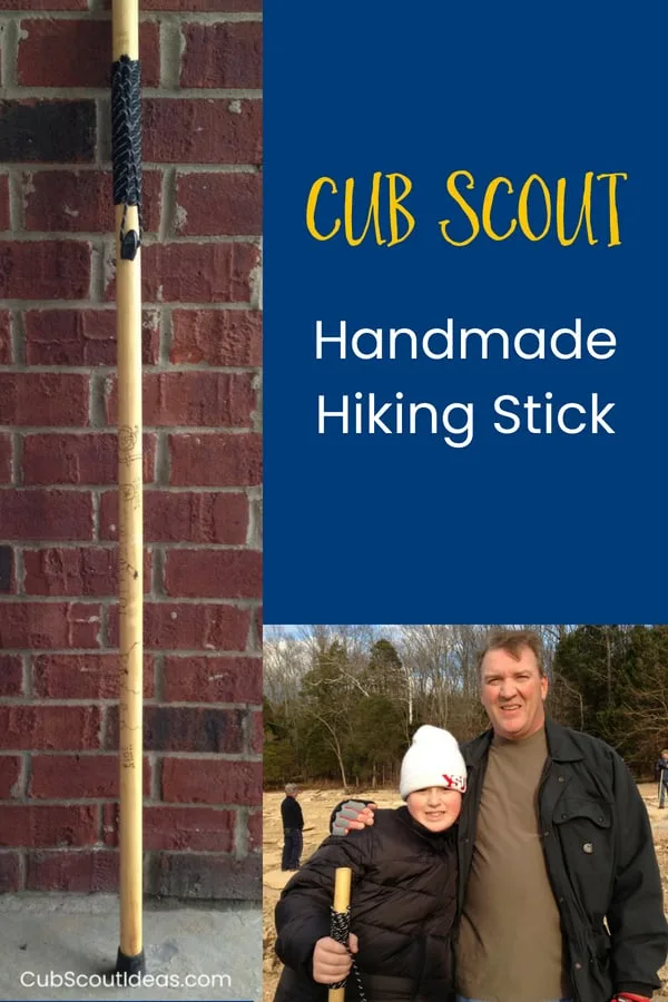 hiking stick handmade by cub scout