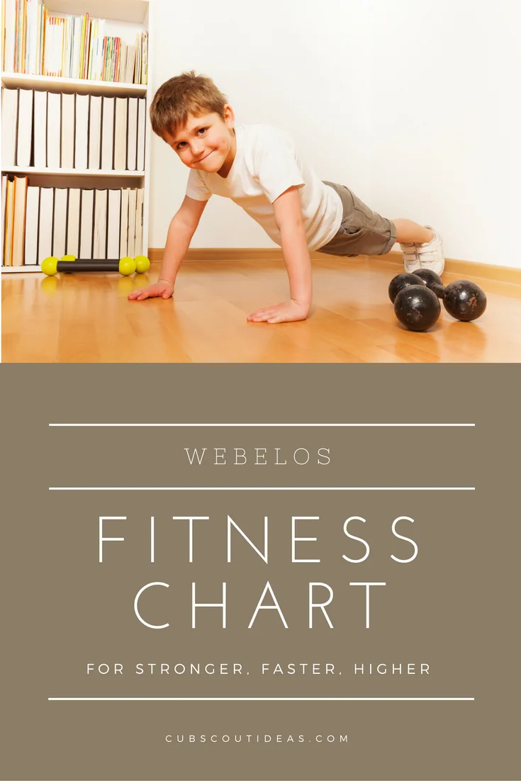 webelos fitness chart stronger faster higher
