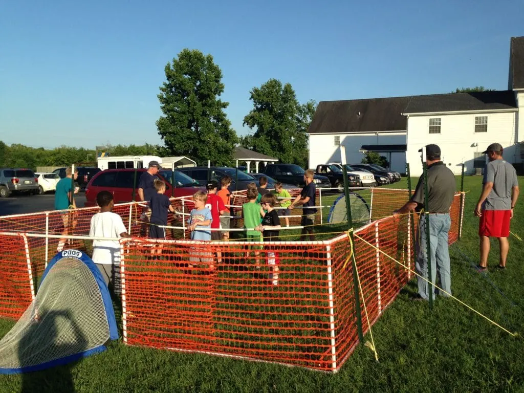 human foosball for Cub Scout summertime pack award
