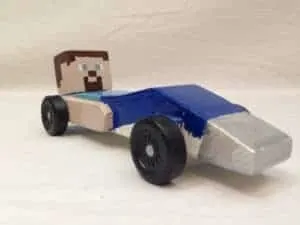 steve from minecraft pinewood derby car