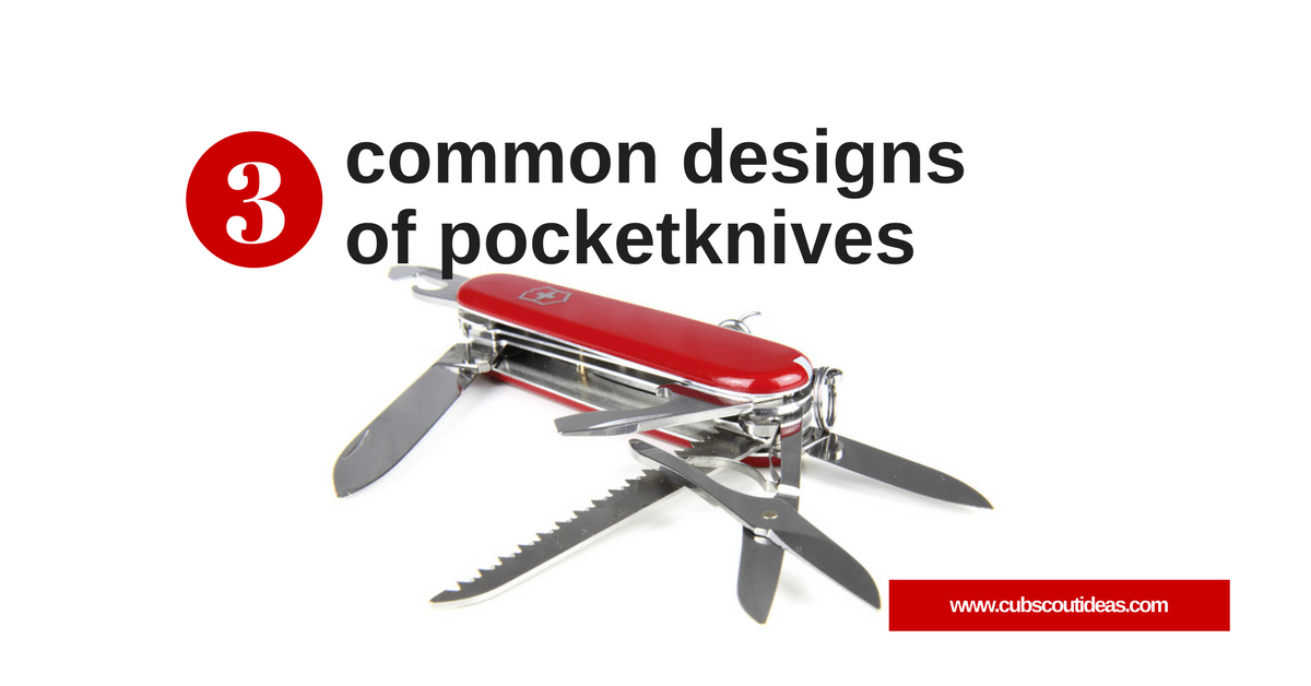 3 common designs of pocketknives