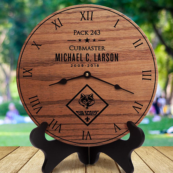 Cub Scout Leader gift clock