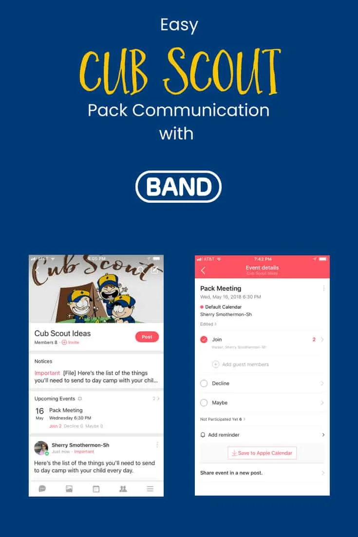 easy Cub Scout pack communication with band