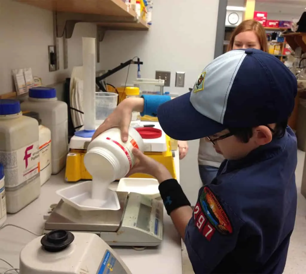 cub scout visits lab