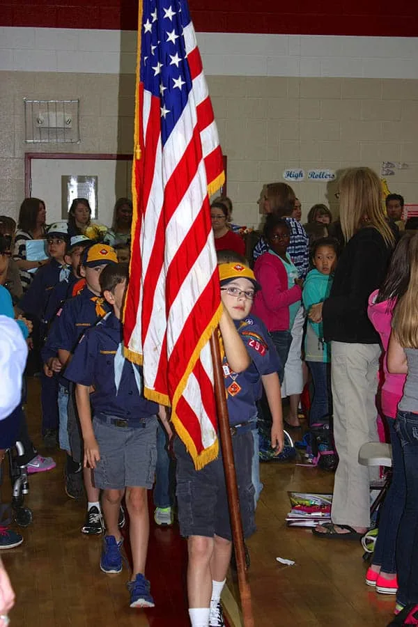 cub scout flag ceremony at school assembly