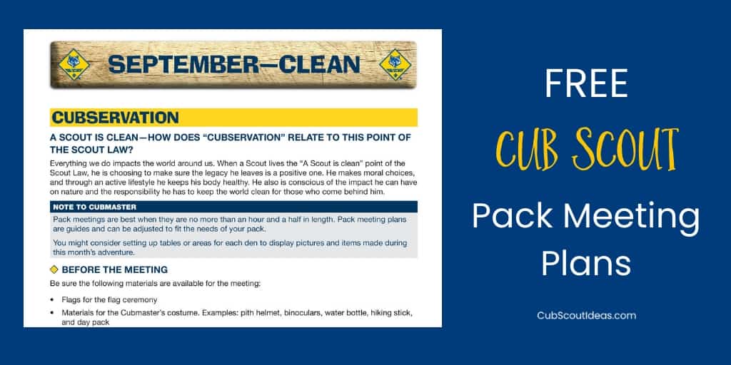cub scout pack meeting plans