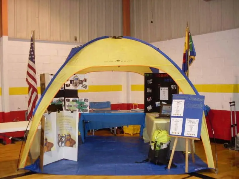 recruitment display with tent
