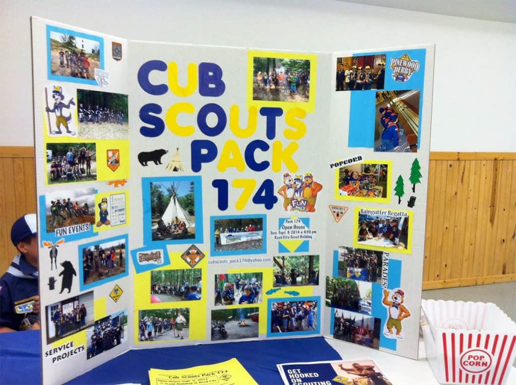 Colorful Cub Scout Display highlighting activities