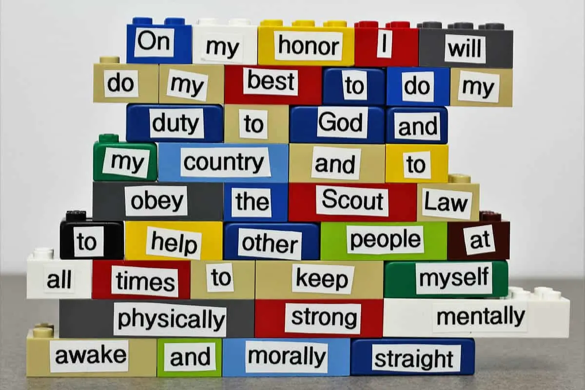 scout oath and law legos