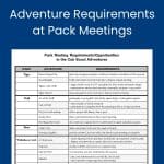 Cub Scout requirements at pack meetings