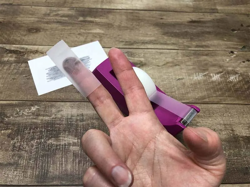 finger on tape for fingerprinting activity