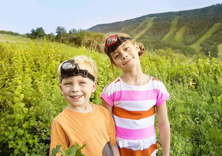 kids with headlamps