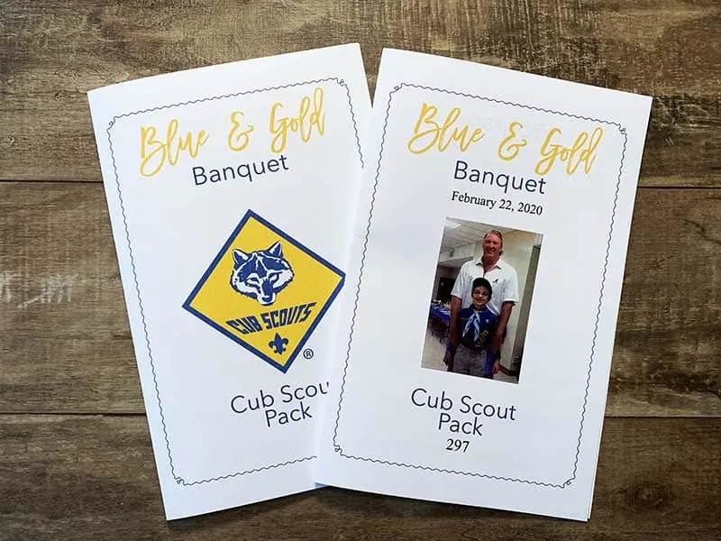 blue and gold banquet program two versions