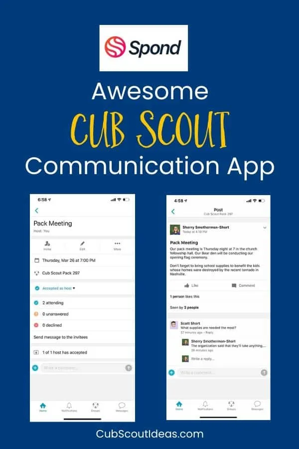 spond communication app for cub scouts