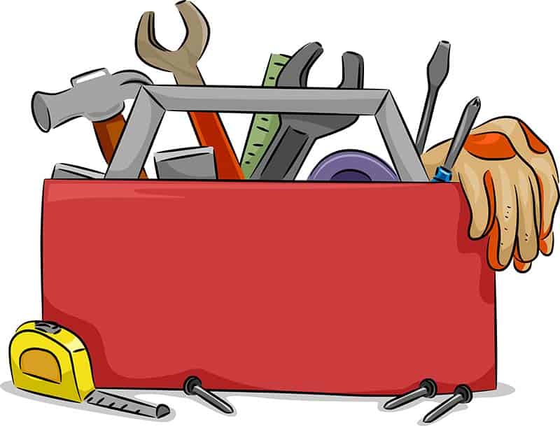 tools in tool box
