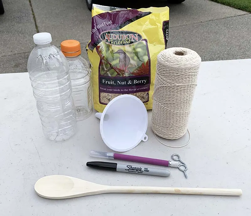 supplies for plastic bottle bird feeder