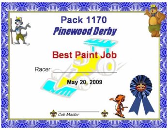 Free Printable Pinewood Derby Certificates » Cub Scout Ideas