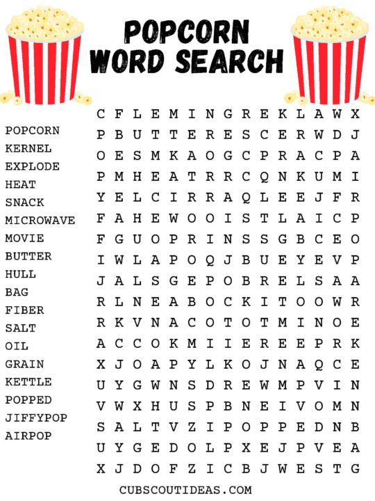 Popcorn Word Search