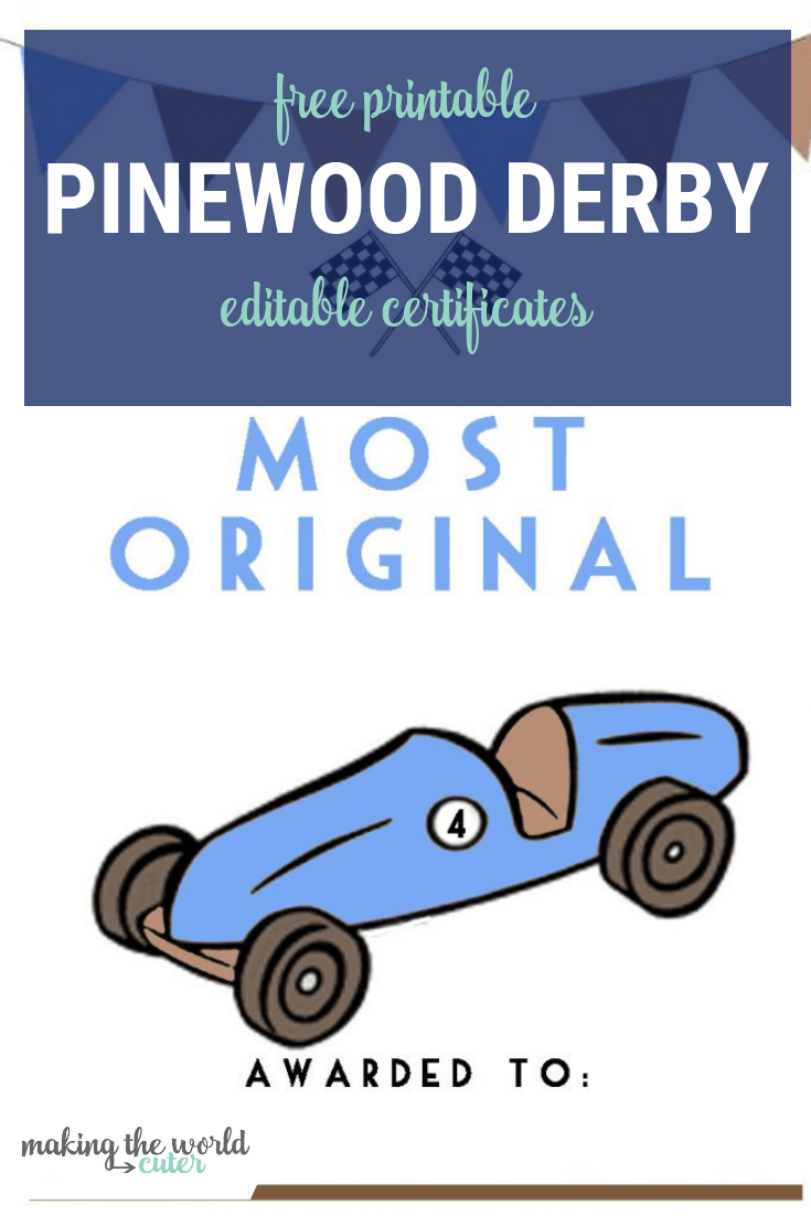 Free Printable Pinewood Derby Certificates - Cub Scout Ideas Pertaining To Pinewood Derby Certificate Template