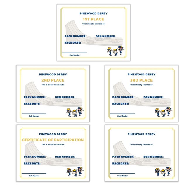 Free Printable Pinewood Derby Certificates » Cub Scout Ideas