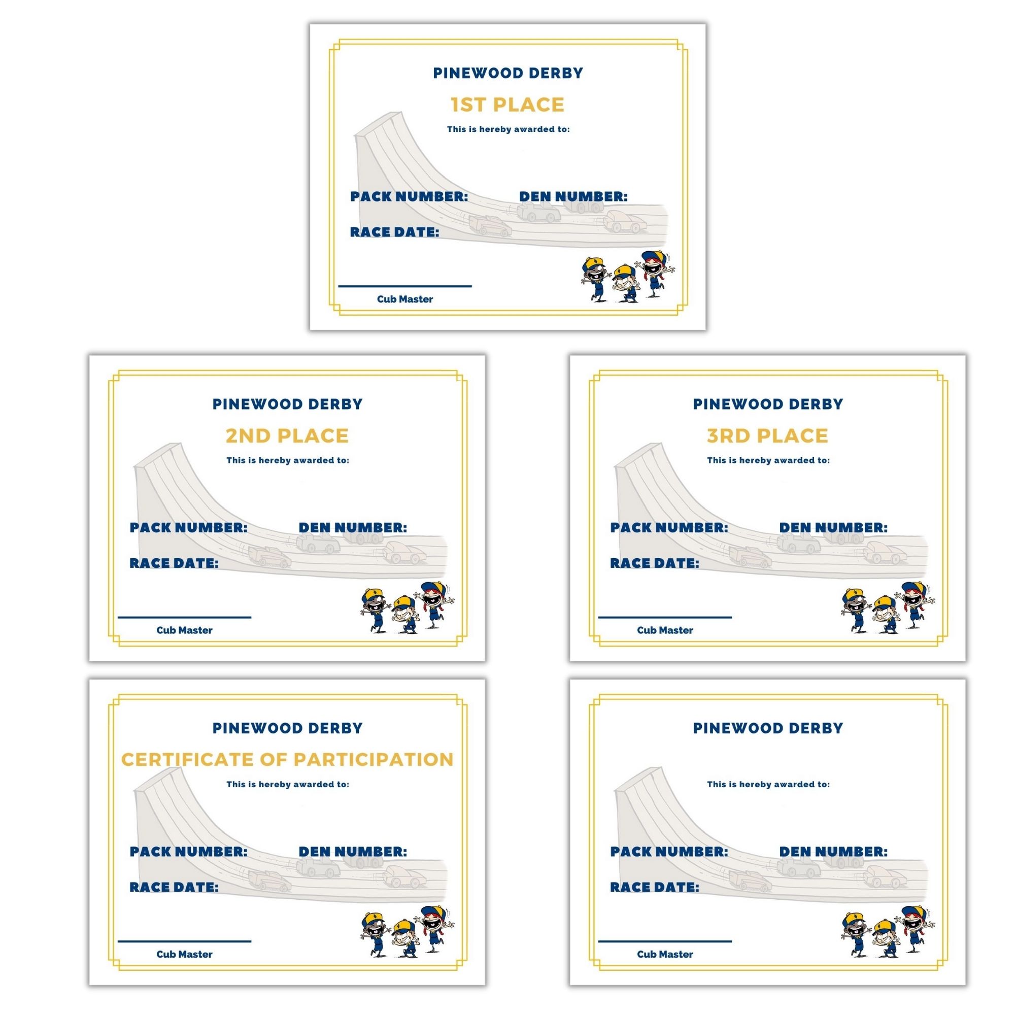 Free Printable Pinewood Derby Certificates - Cub Scout Ideas Intended For Pinewood Derby Certificate Template