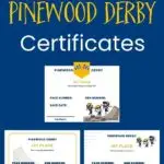 free printable pinewood derby certificates