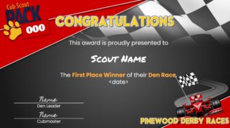 Free Printable Pinewood Derby Certificates » Cub Scout Ideas