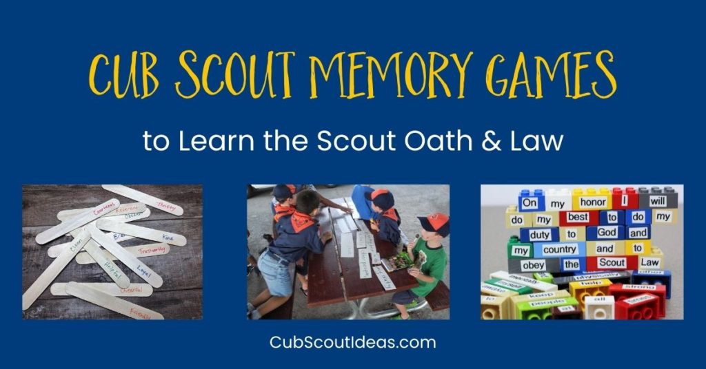 Scout memory games for oath and law