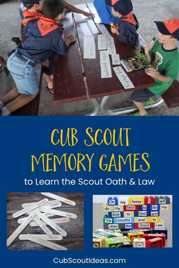 Scout Oath and Law memory games and activities