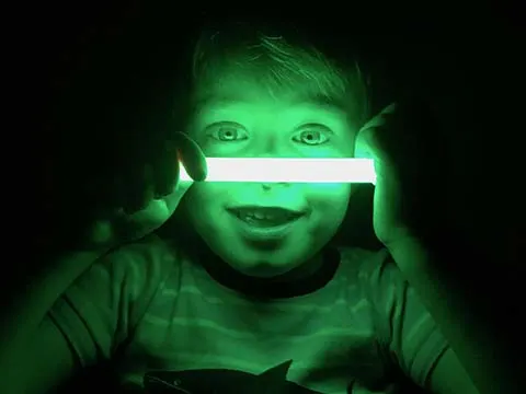 boy with glow stick